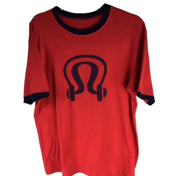 lululemon Tops - Lululemon Tee Shirt UNISEX RED Short Sleeve Tee pit to pit 23"